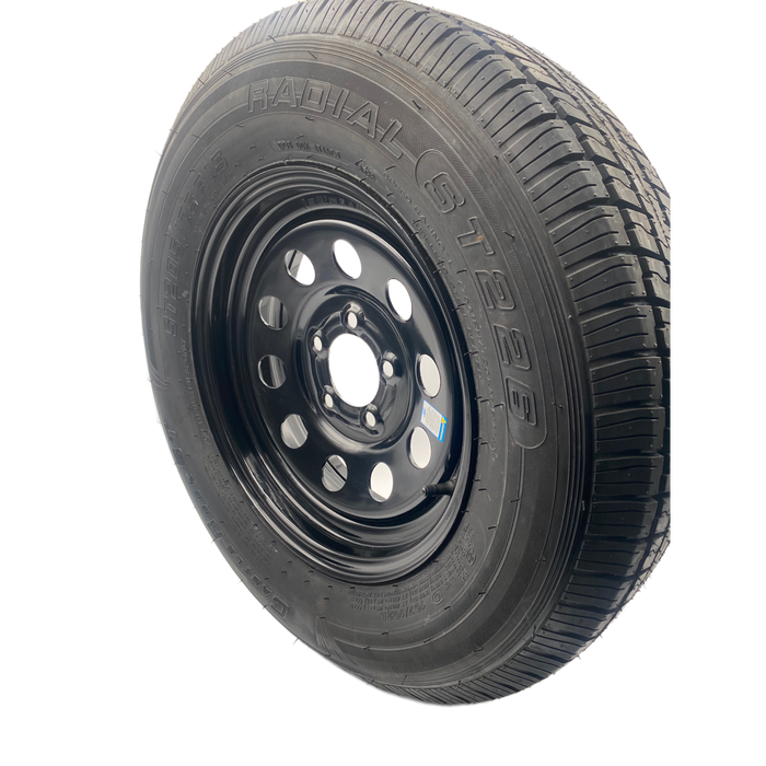 Trailer Tire & Wheel 205/75R-15 Black Mod 5 on 4.5"