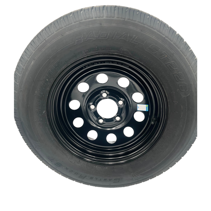 Trailer Tire & Wheel 205/75R-15 Black Mod 5 on 4.5"